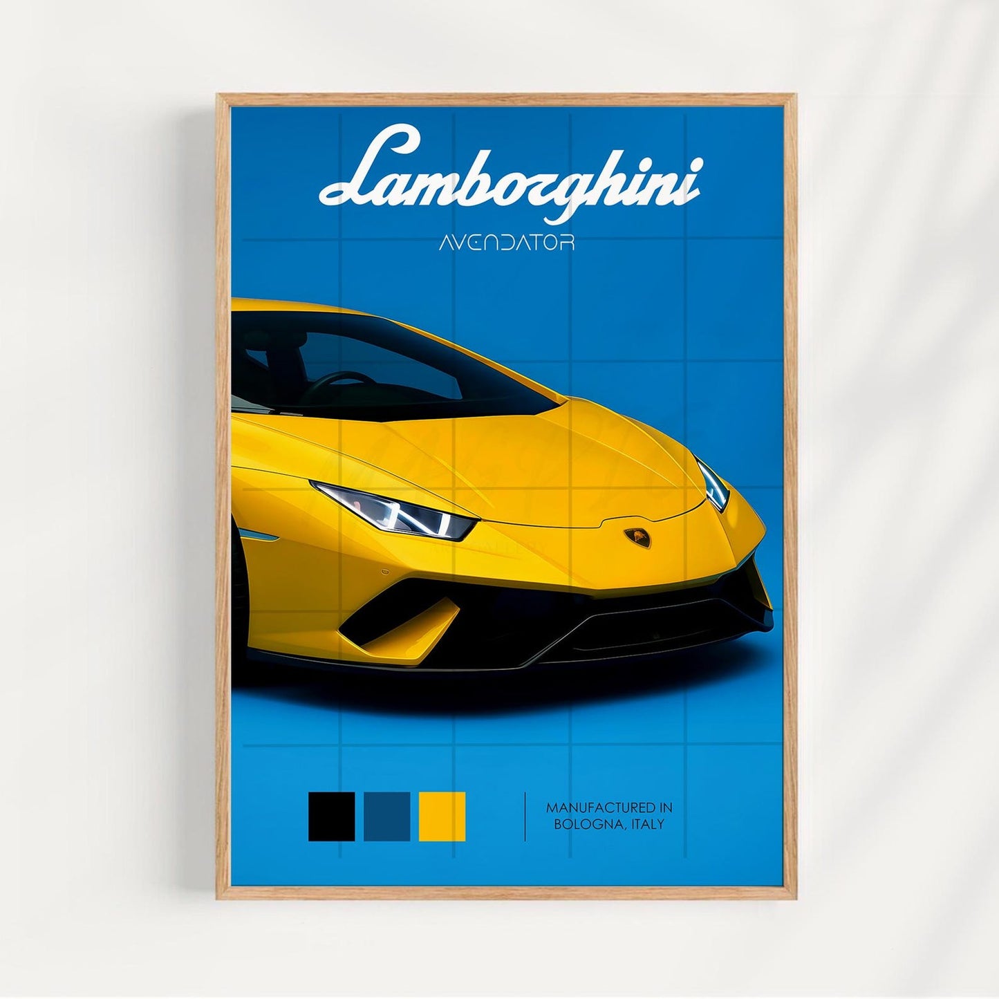 LAMBORGHINI CAR 3 SET WALL ART | MINIMAL AUTOMOTIVE POSTER | MODERN LUXURY HOME DECOR GIFT CAR