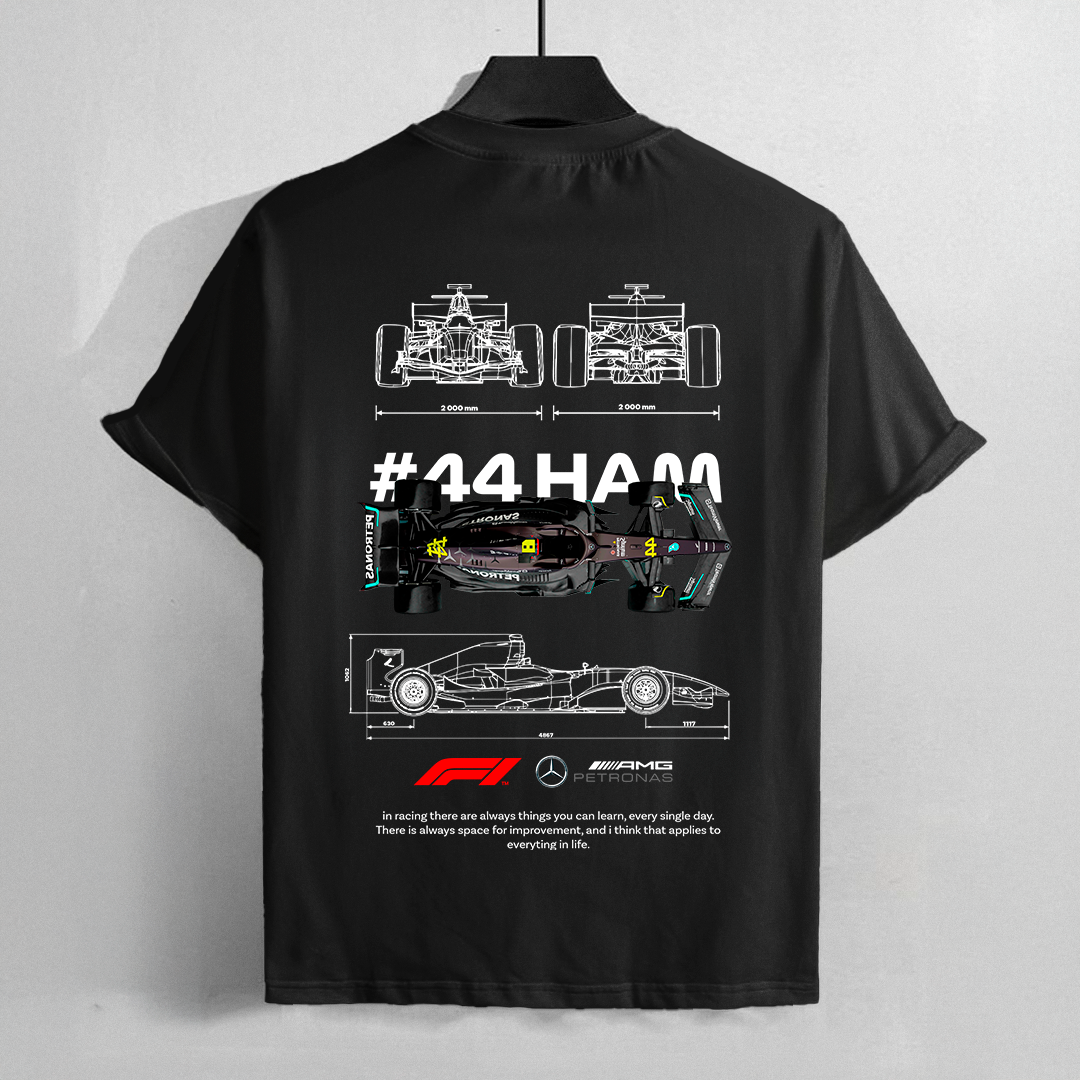 #44 HAMILTON | BLACK OVERSIZED FIT TEE