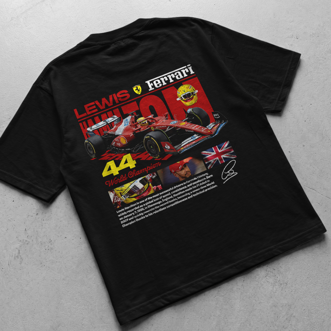 LEWIS HAMILTON FERRARI| BLACK OVERSIZED FIT TEE