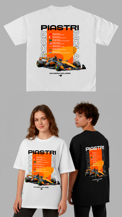 OSCAR PIASTRI MCLAREN | WHITE OVERSIZED FIT TEE