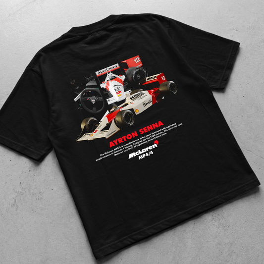 AYTON SENNA MCLAREN| BLACK OVERSIZED FIT TEE