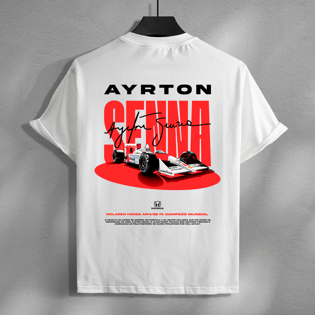 AYRTON SENNA MCLAREN | WHITE OVERSIZED FIT TEE