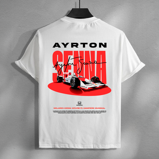 AYRTON SENNA MCLAREN | WHITE OVERSIZED FIT TEE