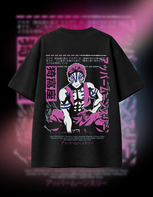 AKAZA DEMON MOON | BLACK OVERSIZED FIT TEE