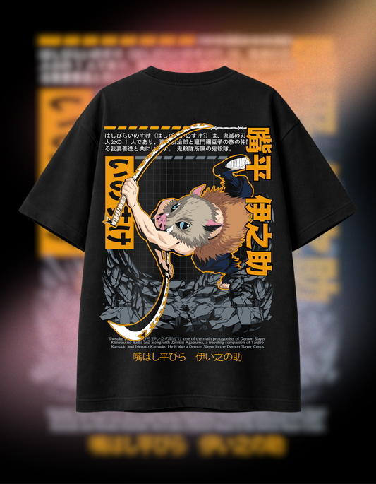 INOSUKE HASHIBIRA 2 | BLACK OVERSIZED FIT TEE