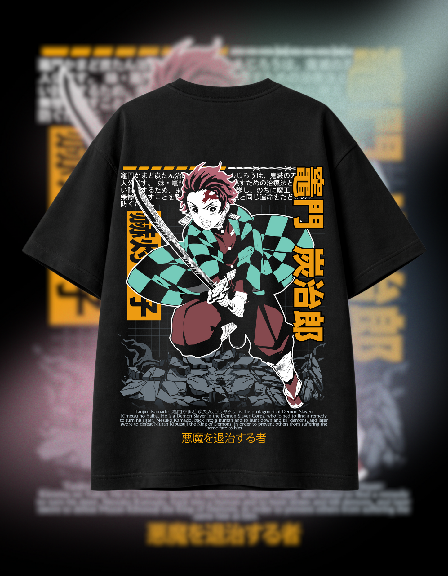 TANJIRO KAMADO | BLACK OVERSIZED FIT TEE