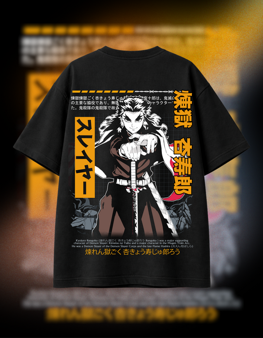 RENGOKU KYOJURO | BLACK OVERSIZED FIT TEE