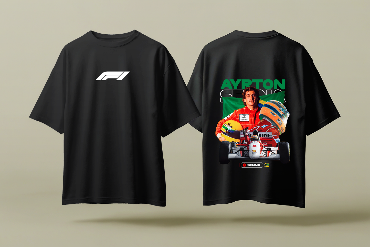 AYRTON SENNA BRAZIL | BLACK OVERSIZED FIT TEE