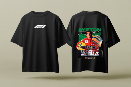 AYRTON SENNA BRAZIL | BLACK OVERSIZED FIT TEE