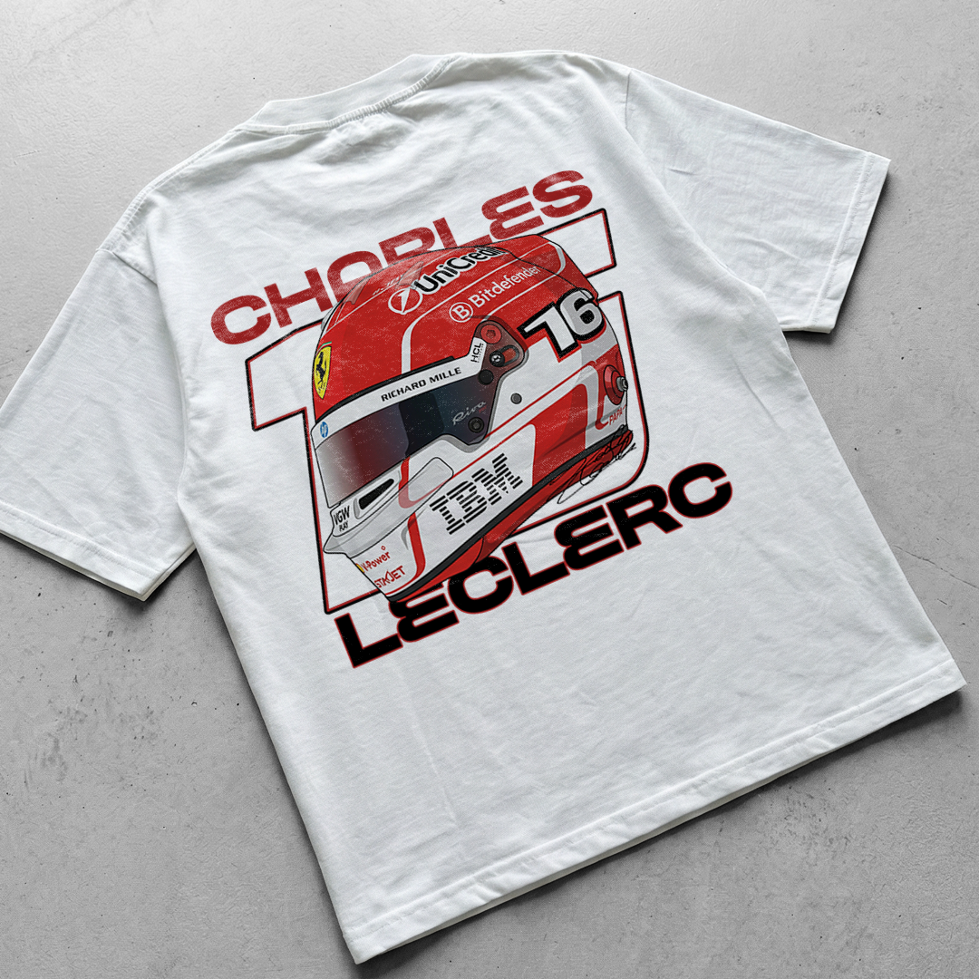 CHARLES LECLERC | WHITE OVERSIZED FIT TEE