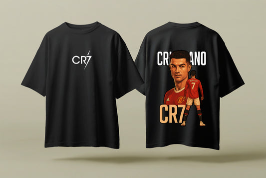 CRISTIANO CR7 | BLACK OVERSIZED FIT TEE