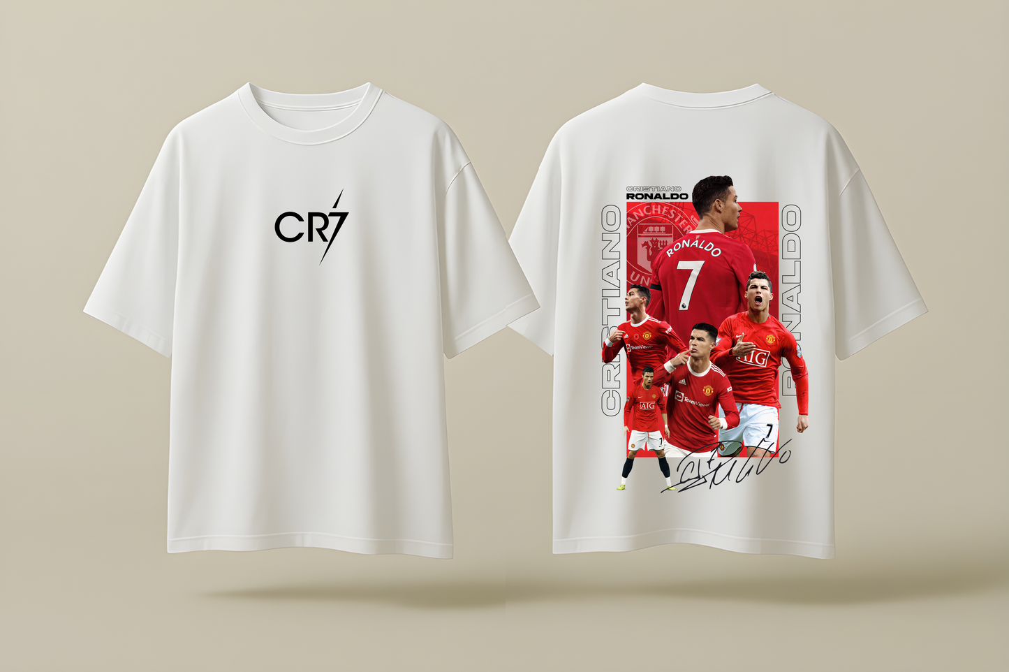 CRISTIANO MANCHESTER | WHITE OVERSIZED FIT TEE