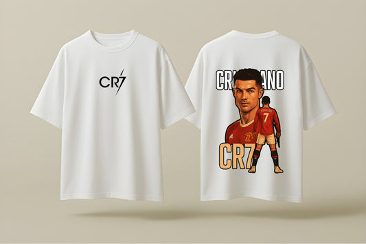 CRISTIANO CR7 | WHITE OVERSIZED FIT TEE