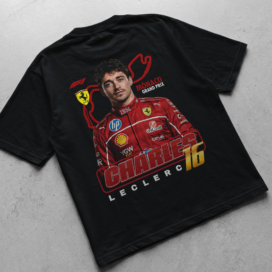 LECLERC MONACO GRAND PIX | BLACK OVERSIZED FIT TEE