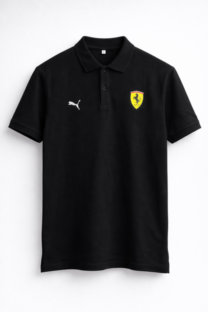 FERRARI REPLICA POLO T-SHIRTS | BLACK POLO TEE