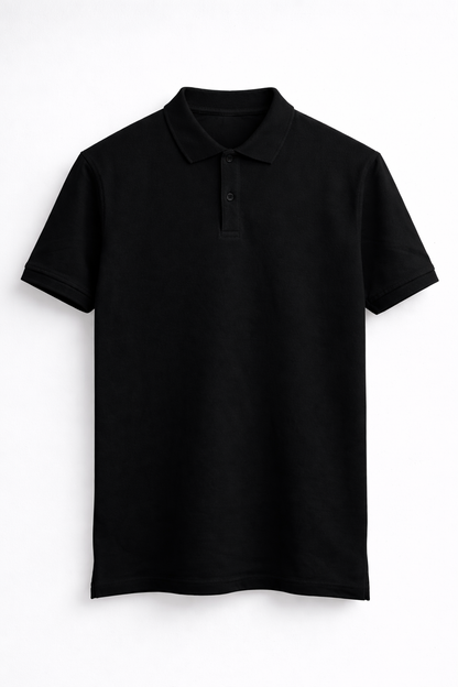 MINIMAL BLACK | PLAIN POLO TEE