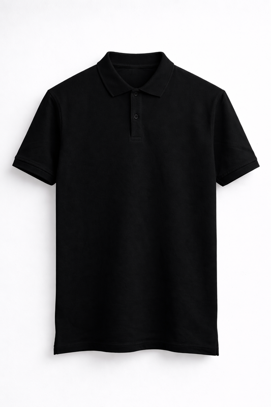 MINIMAL BLACK | PLAIN POLO TEE