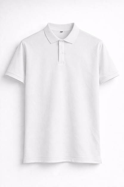 MINIMAL WHITE | PLAIN POLO TEE