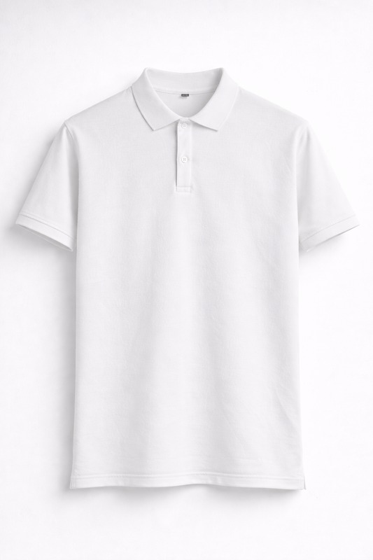 MINIMAL WHITE | PLAIN POLO TEE