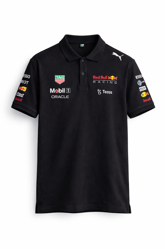 REDBULL REPLICA POLO T-SHIRTS | BLACK POLO TEE