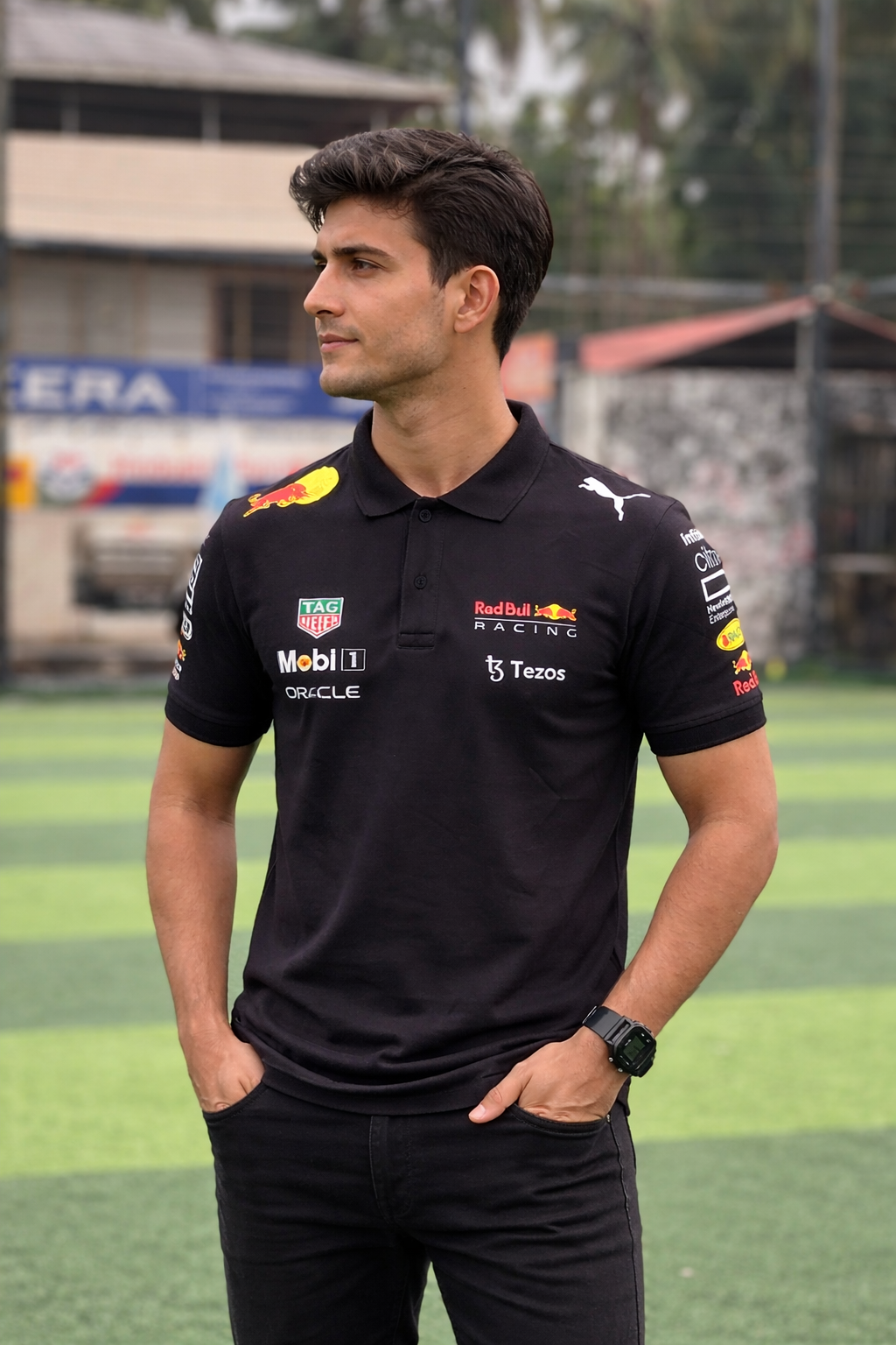REDBULL REPLICA POLO T-SHIRTS | BLACK POLO TEE