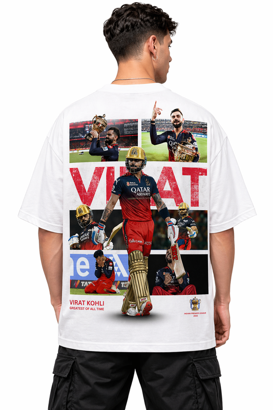 VIRAT KOHLI GOAT WHITE | OVERSIZED TEE