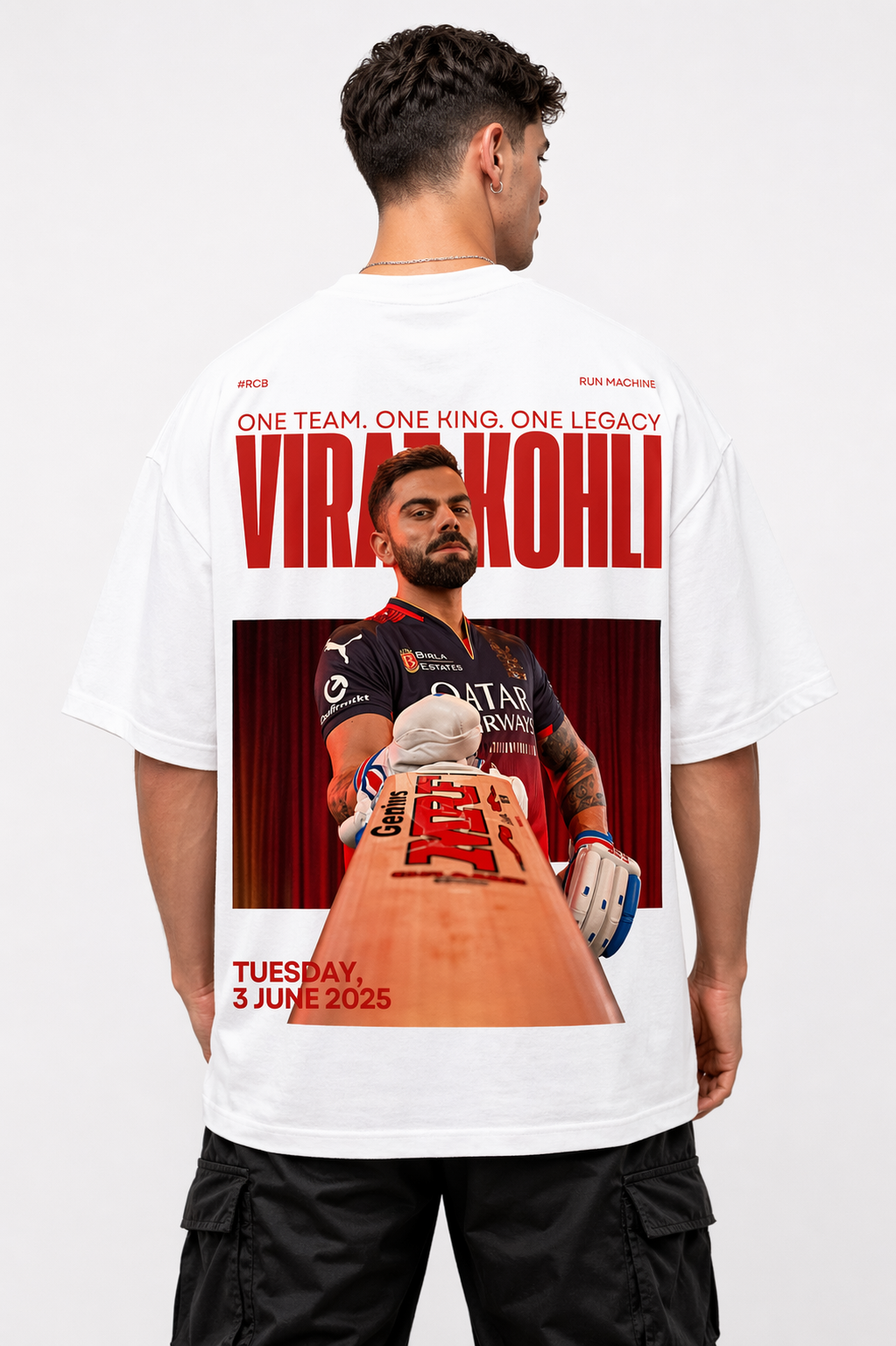 VIRAT KOHLI MRF WHITE | OVERSIZED TEE