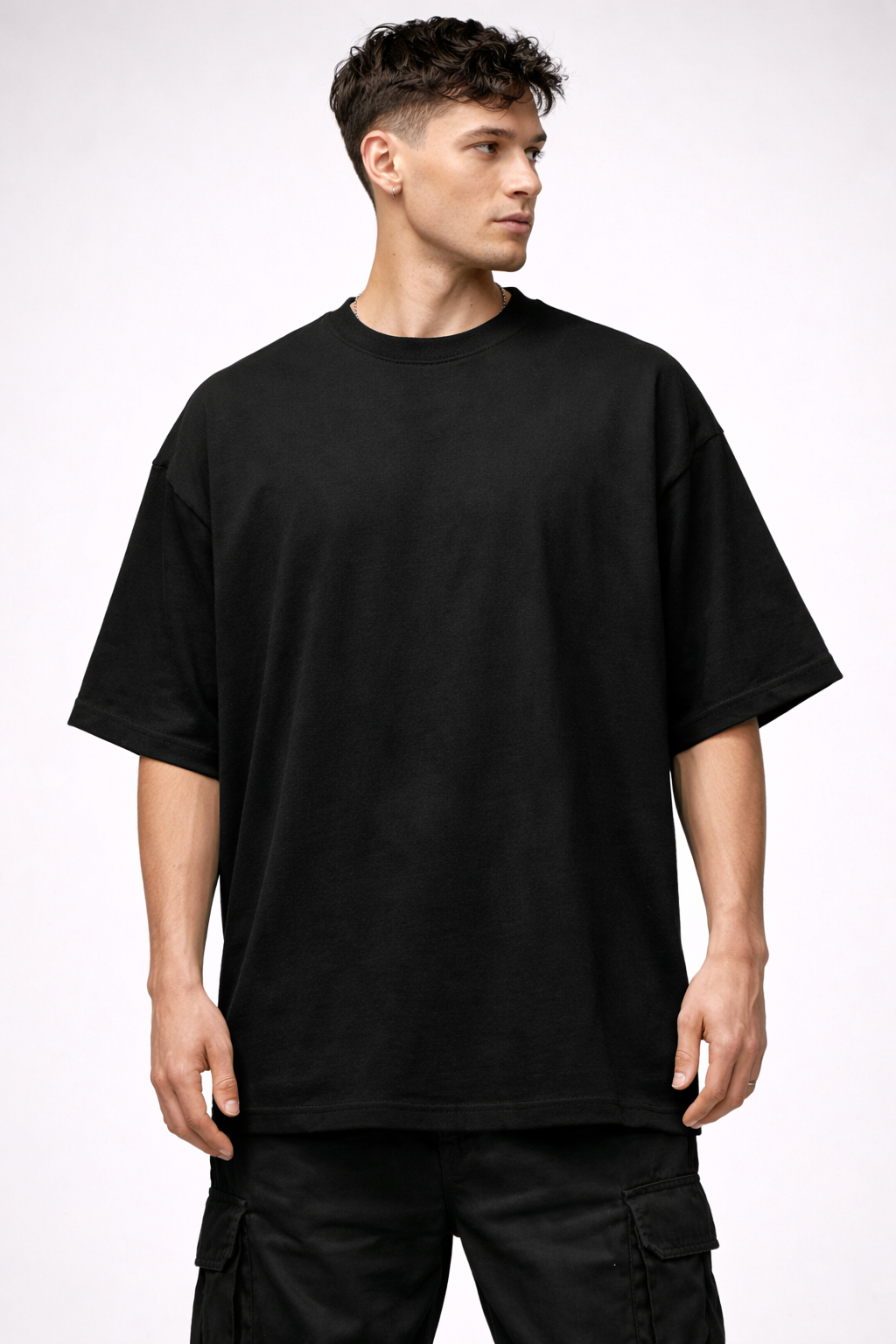 MINIMAL BLACK | PLAIN OVERSIZED TEE