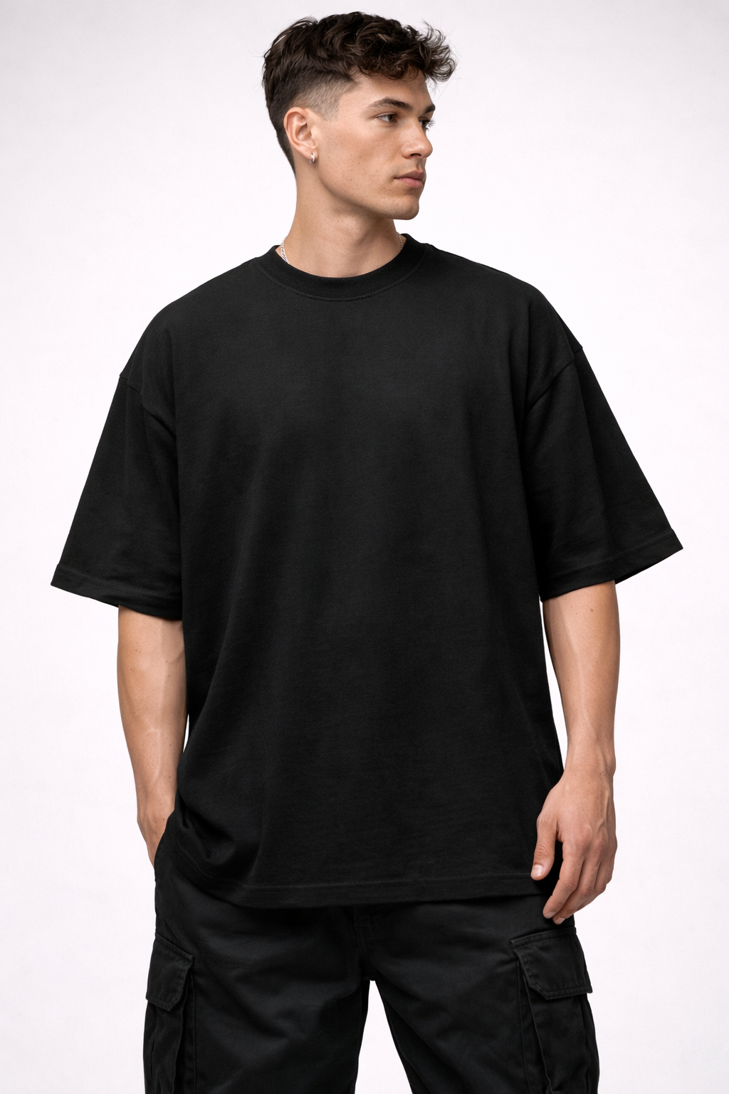 08 MIDNIGHT| BLACK OVERSIZED FIT TEE