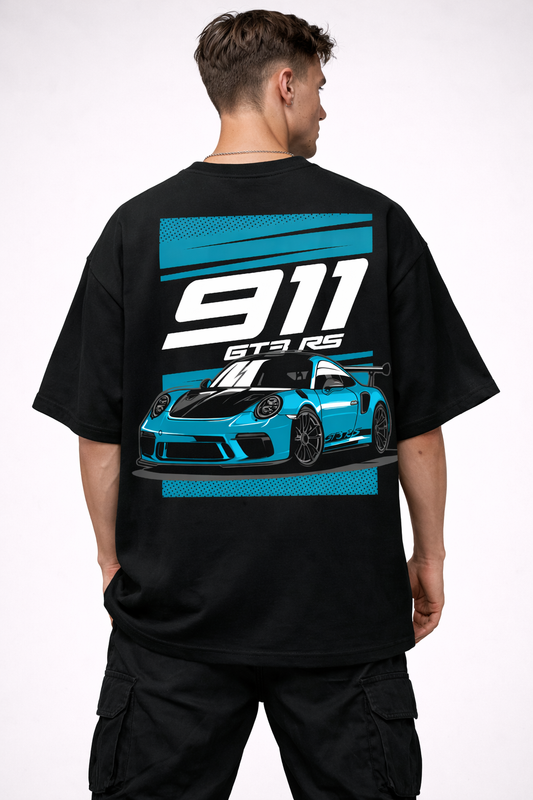 911 GT3 RS T-SHIRT | BLACK OVERSIZED FIT TEE