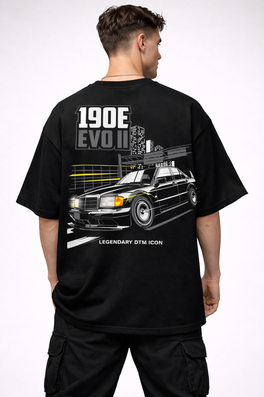 190E EVO 2 | BLACK OVERSIZED FIT TEE