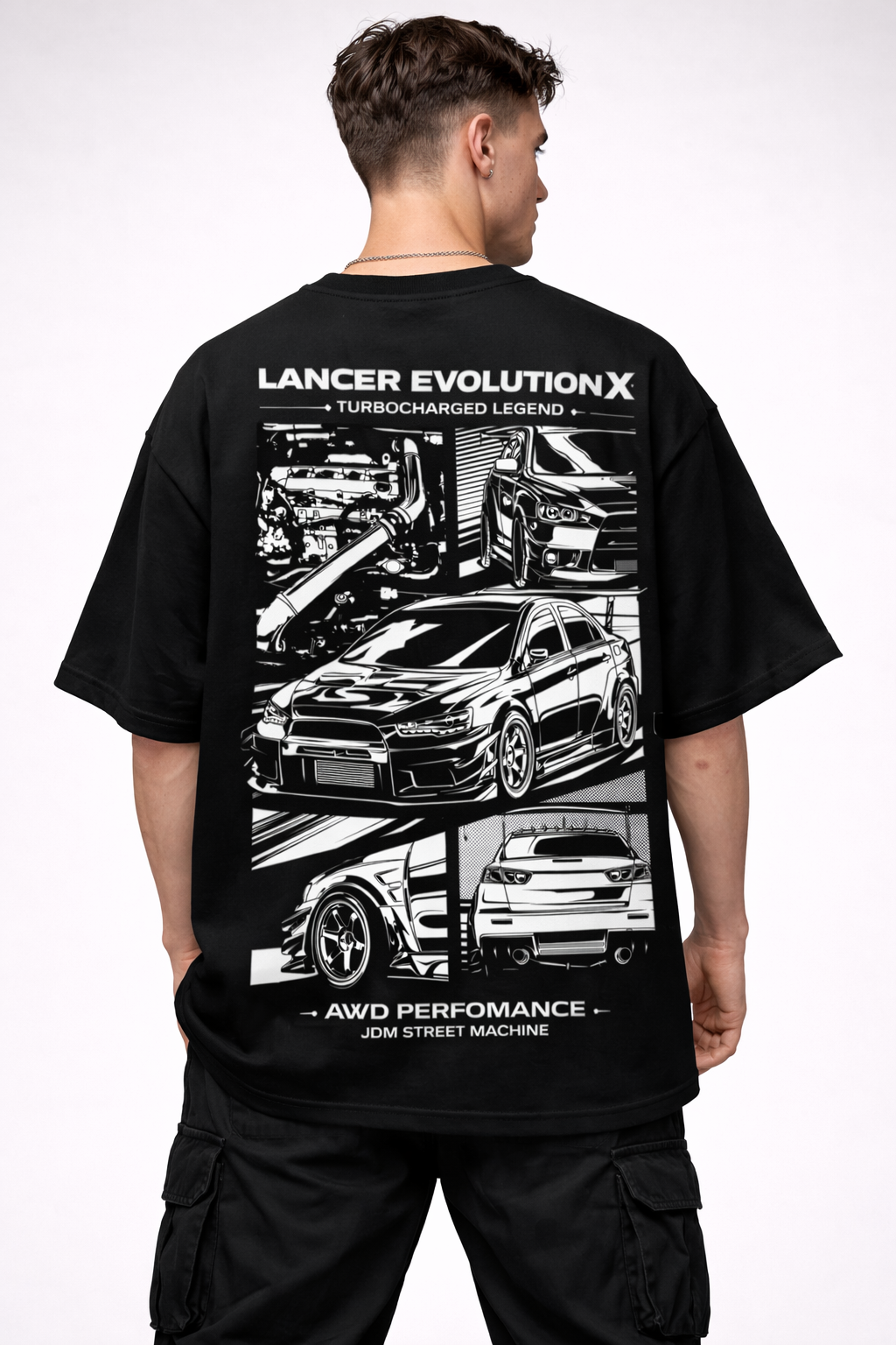 LANCER EVOLUTION X| BLACK OVERSIZED FIT TEE