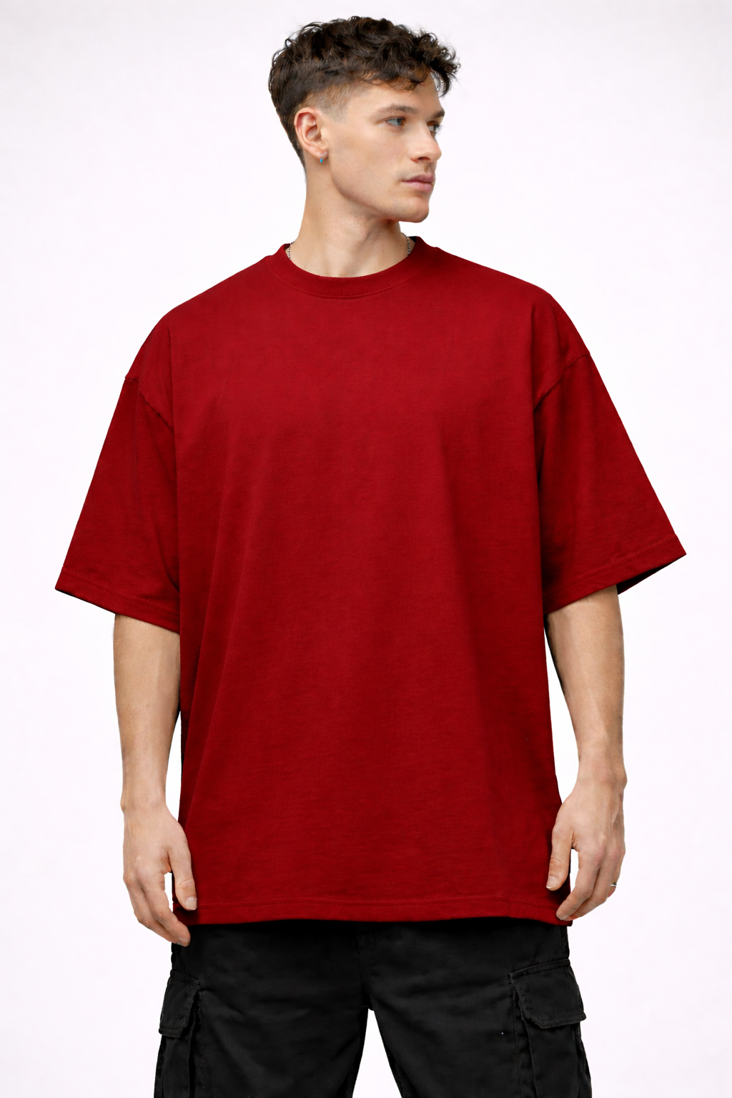 MINIMAL RED | PLAIN OVERSIZED TEE