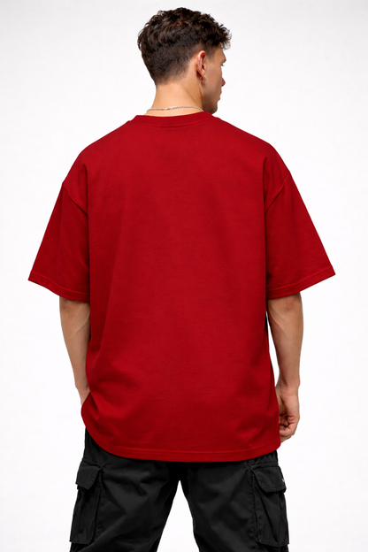 MINIMAL RED | PLAIN OVERSIZED TEE