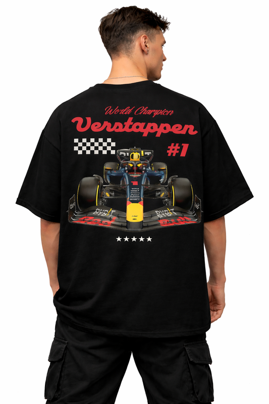 MAX VERSTAPPEN #1 | BLACK OVERSIZED FIT TEE