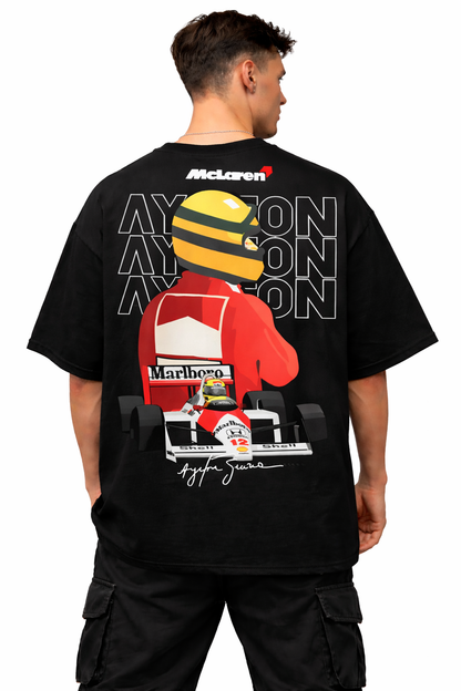 AYRTON SENNA MCLAREN | BLACK OVERSIZED FIT TEE