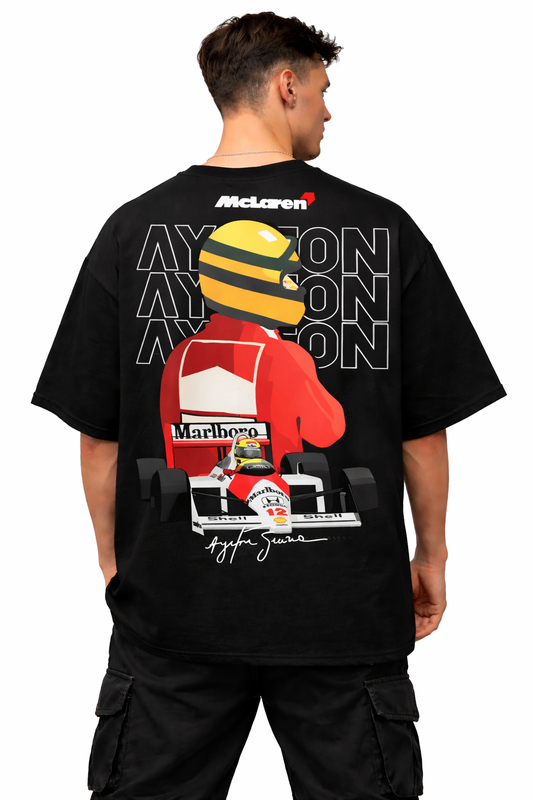 AYRTON SENNA MCLAREN | BLACK OVERSIZED FIT TEE