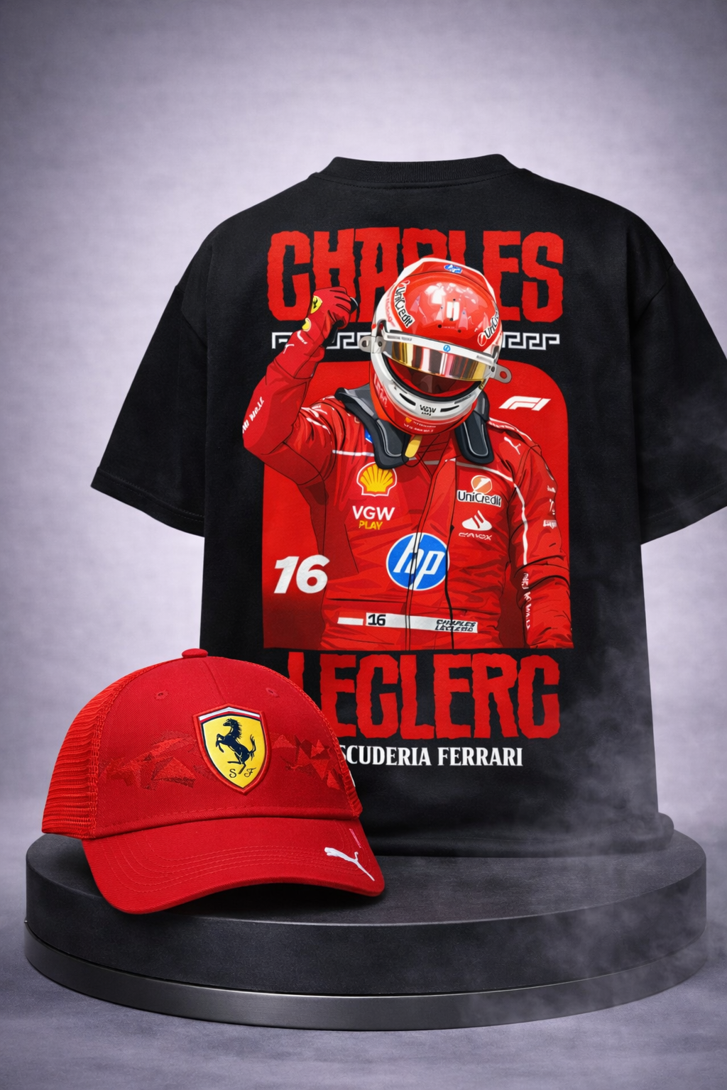 CHARLES LECLERC RED MIX PUMA CAP+TEE | F1 COMBO