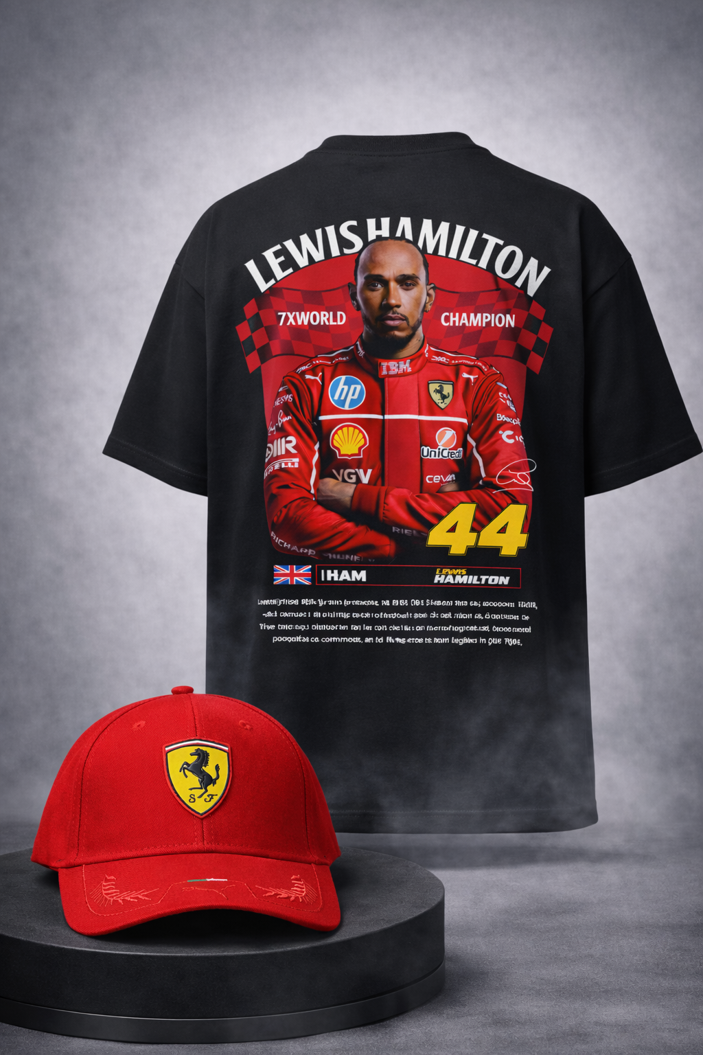 LEWIS HAMILTON RED CAP+TEE | F1 COMBO