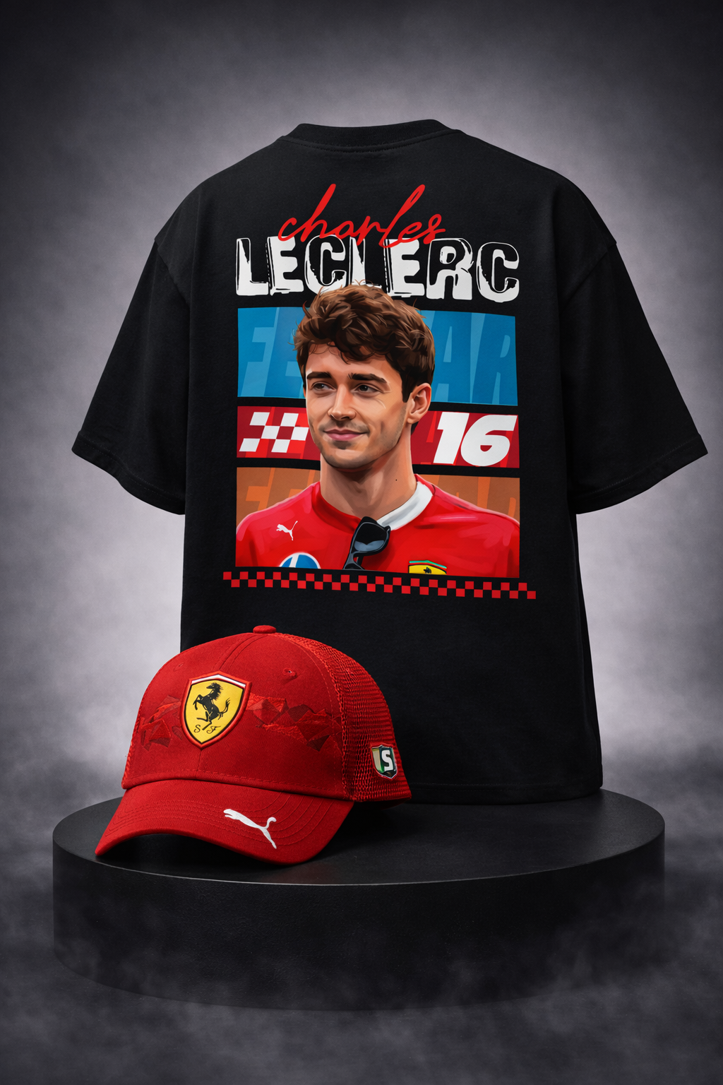 CHARLES LECLERC RED MIX PUMA CAP+TEE | F1 COMBO