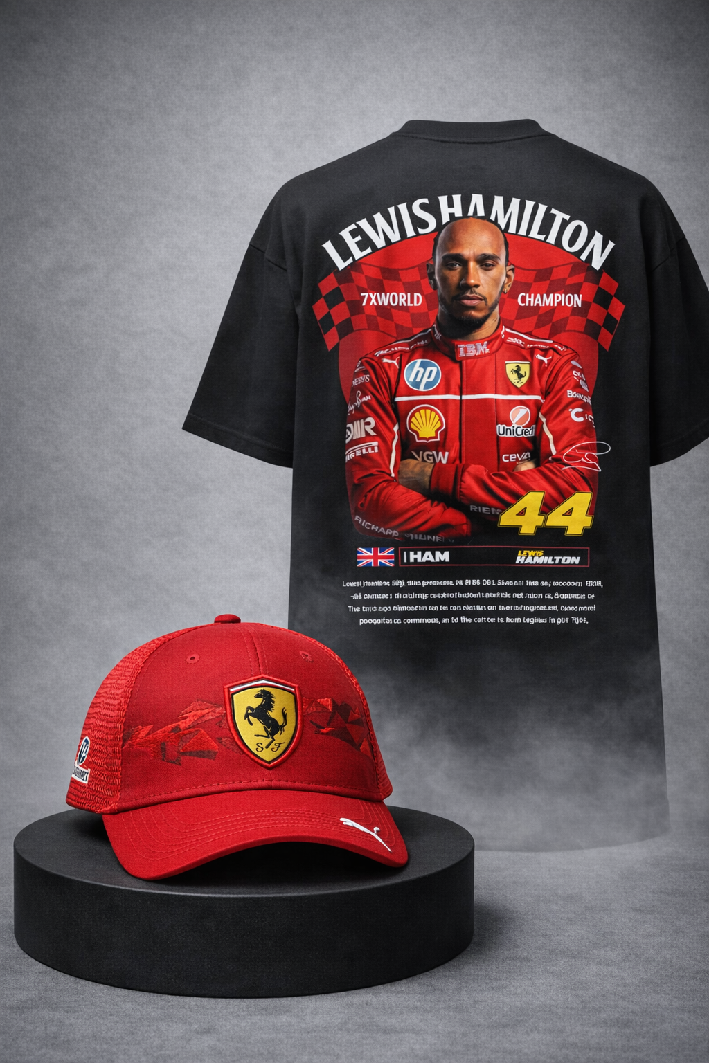 LEWIS HAMILTON RED MIX PUMA CAP+TEE | F1 COMBO