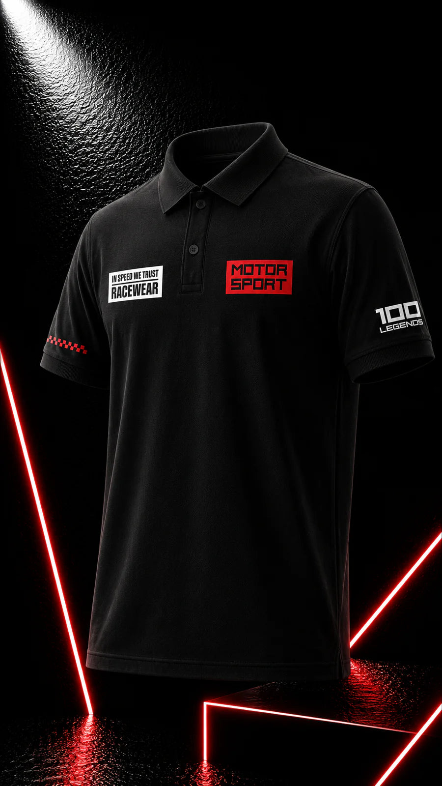 RACEWEAR - POLO T-SHIRT - BLACK