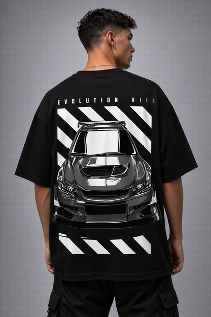 EVOLUTION VIII | BLACK OVERSIZED FIT TEE