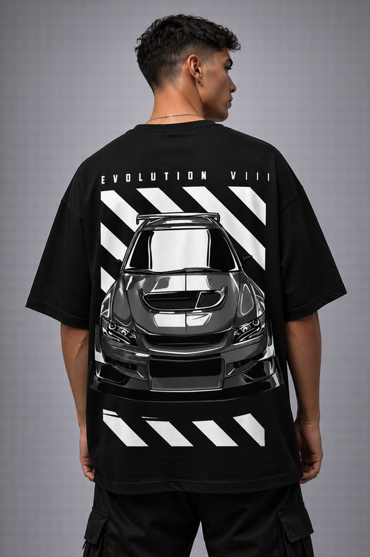 EVOLUTION VIII | BLACK OVERSIZED FIT TEE
