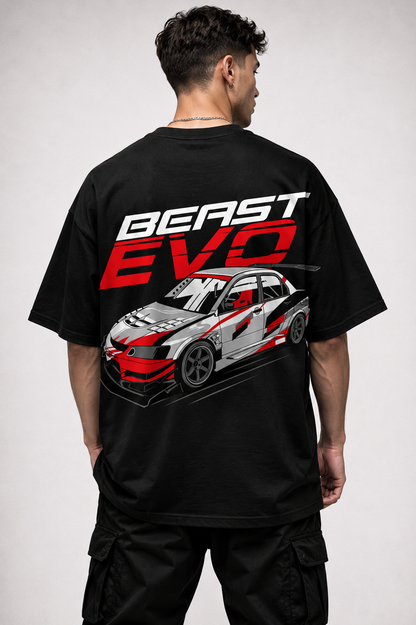 BEAST EVO | BLACK OVERSIZED FIT TEE