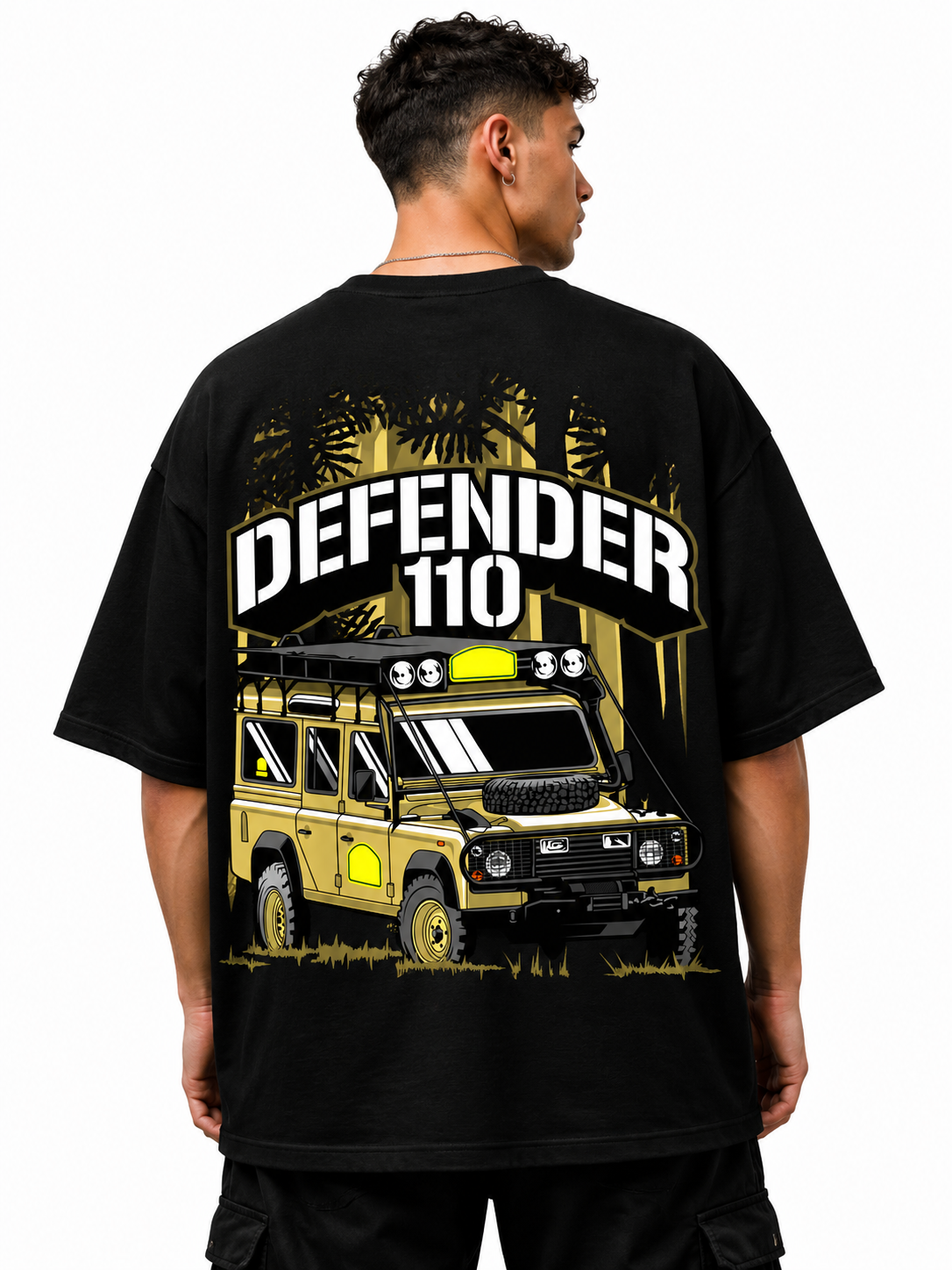 DEFENDER 110 | BLACK OVERSIZED FIT TEE