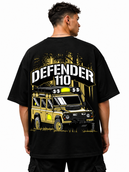 DEFENDER 110 | BLACK OVERSIZED FIT TEE