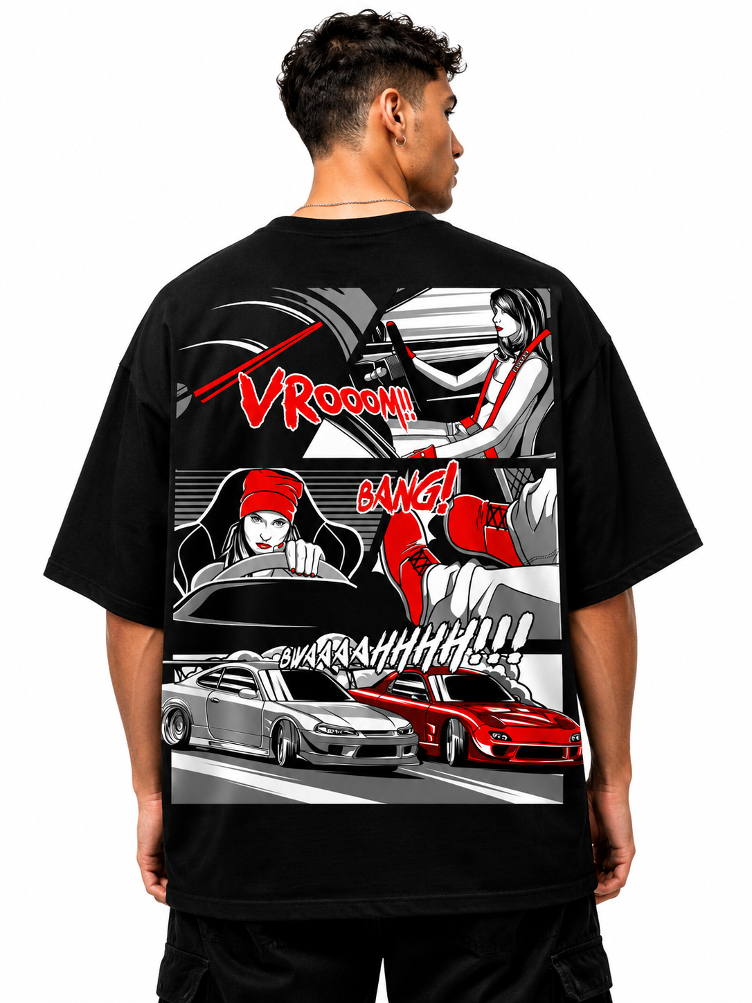 NISSAN SILIVIA S15 MAZDA RX-7 FD3S  | BLACK OVERSIZED FIT TEE