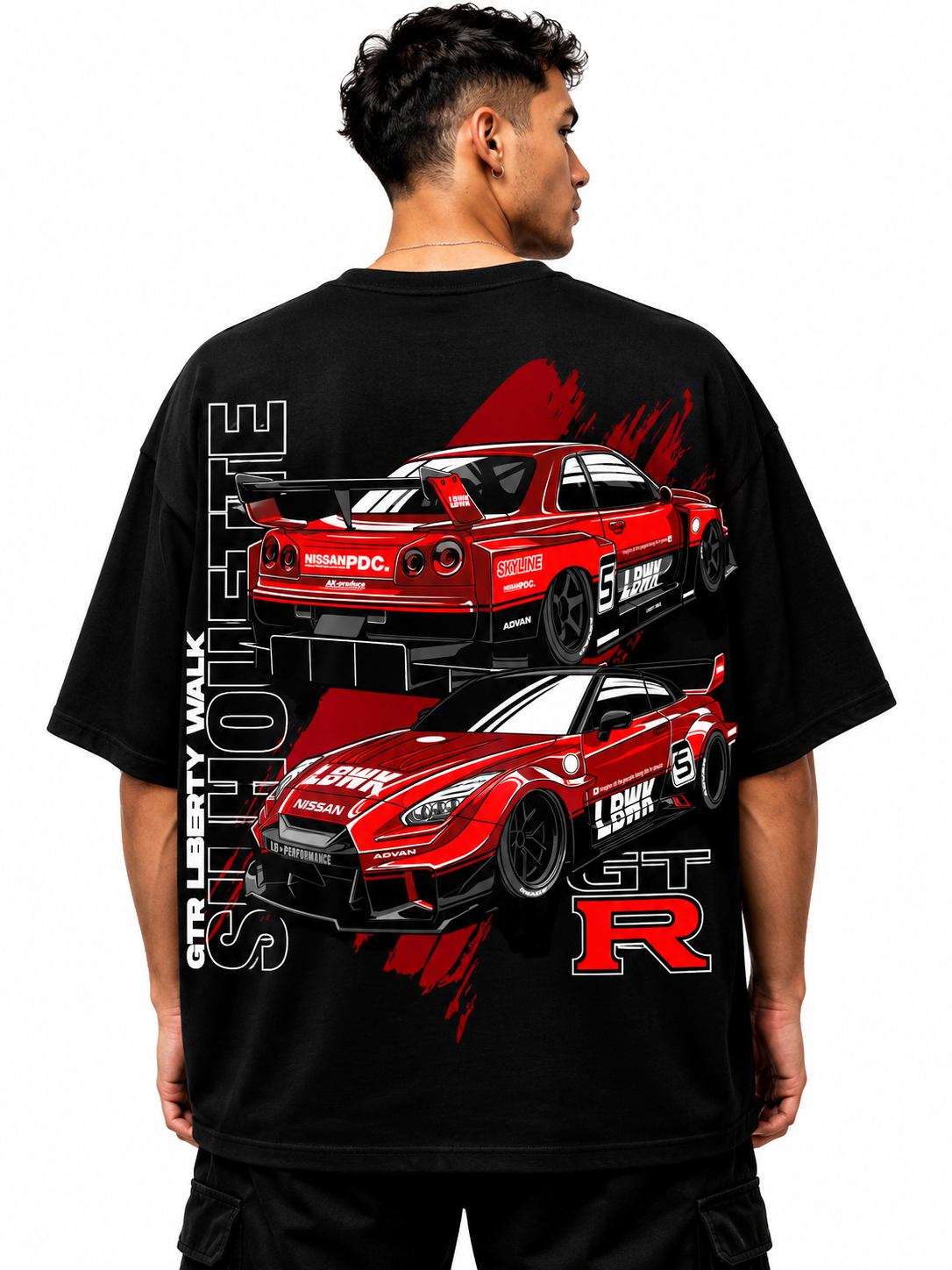 GT-R SILHOUETTE | BLACK OVERSIZED FIT TEE
