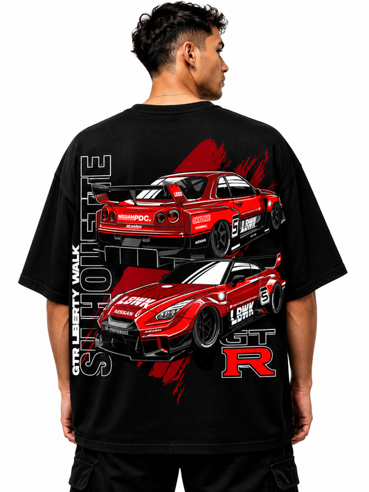 GT-R SILHOUETTE | BLACK OVERSIZED FIT TEE